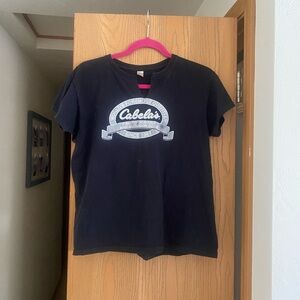 Cabela's Black Short Sleeve Tee Graphic Design